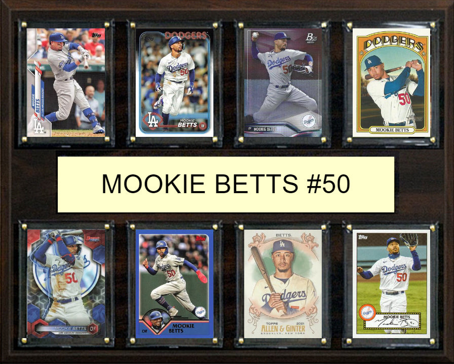 Mookie Betts 50 8 Card Plaque Topps Bowman 2023 2024 LA Dodgers