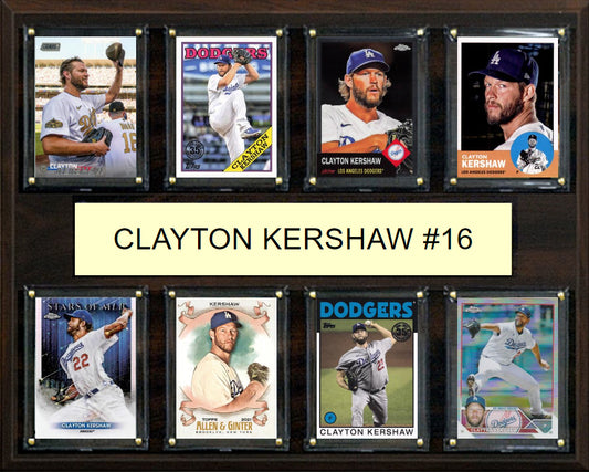 Clayton  Kershaw 8 Card Plaque Topps Bowman 2023 2024 LA Dodgers