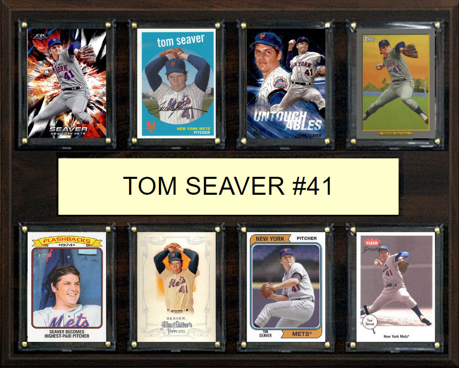 Tom Seaver 41 8 Card Plaque Topps Bowman 2023 2024 New York Mets