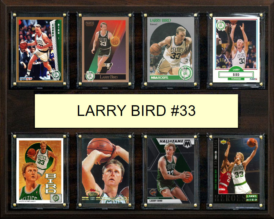 Larry Bird 33 8 Card Plaque Donruss Hoops Fleer Topps 2023 2024 Boston Celtics