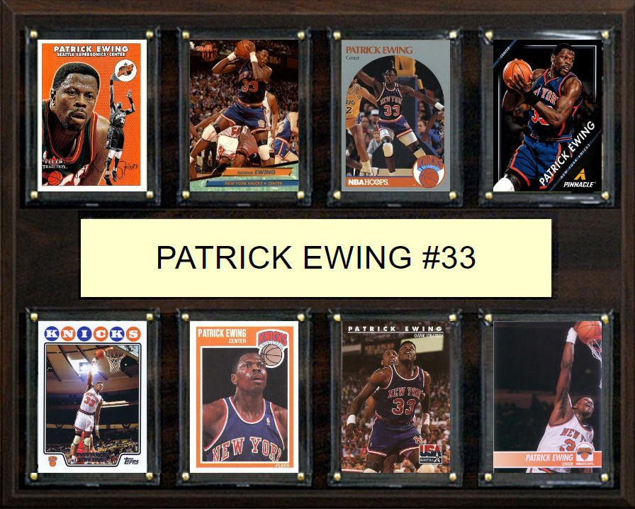 Patrick  Ewing 33 8 Card Plaque Donruss Hoops Fleer Topps 2023 2024 New York Knicks