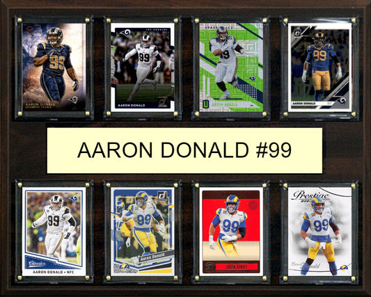 Aaron  Donald 8 Card Plaque Donruss Fleer Topps 2023 2024 LA Rams