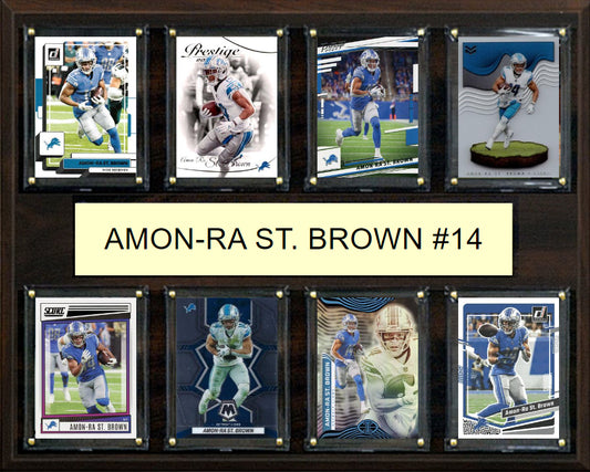 Amon-Ra St. Brown 8 Card Plaque Donruss Fleer Topps 2023 2024 Detroit Lions