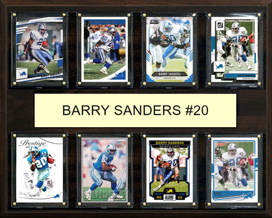 Barry Sanders 8 Card Plaque Donruss Fleer Topps 2023 2024 Detroit Lions