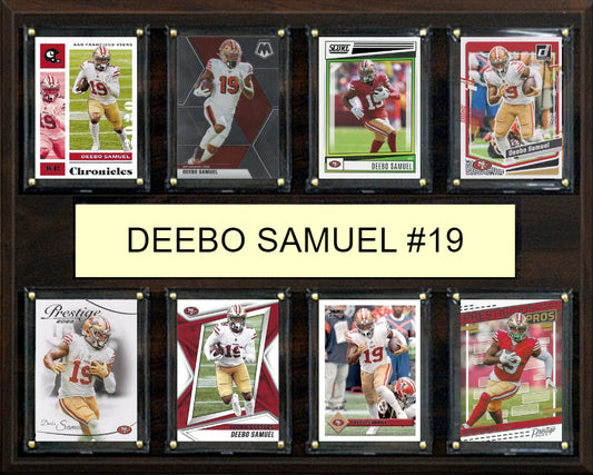 Deebo Samuel 8 Card Plaque Donruss Fleer Topps 2023 2024 San Francisco 49ers