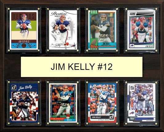 Jim Kelly 8 Card Plaque Donruss Fleer Topps 2023 2024 Buffalo Bills