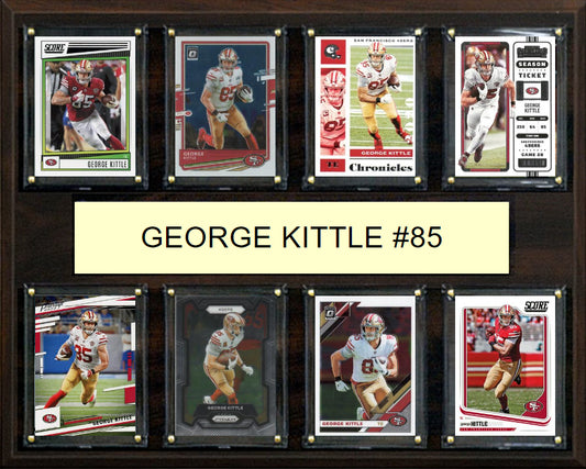 George Kittle 8 Card Plaque Donruss Fleer Topps 2023 2024 San Francisco 49ers