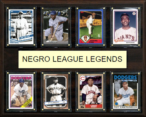 Negro League Legends Plaque 8 Cards Josh Gibson Satchel Paige Jackie Robinson Doby