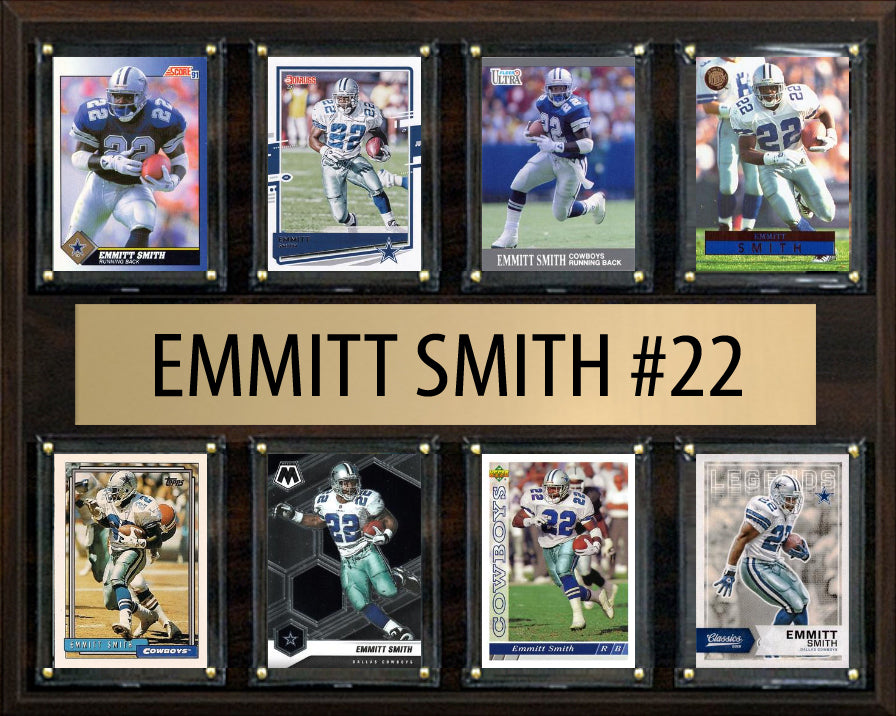 Emmit Smith 8 Card Plaque Donruss Fleer Topps 2023 2024 Dallas Cowboys