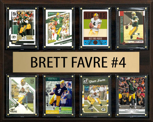 Brett Favre 8 Card Plaque Donruss Fleer Topps 2023 2024 Green Bay Packers