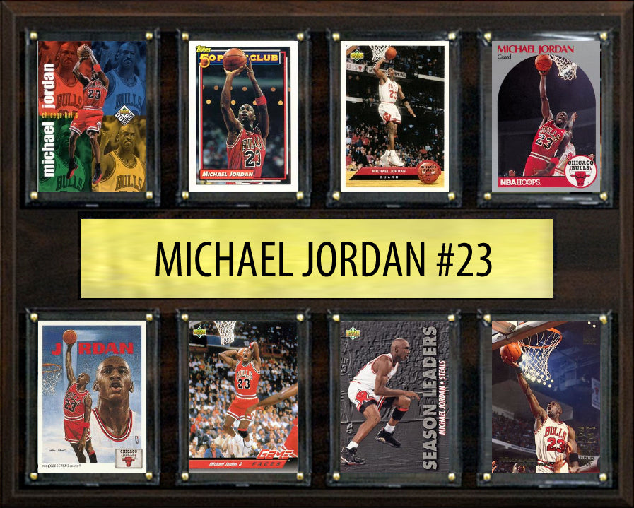 Michael Jordan 8 Card Plaque Fleer Topps Upper Deck Hoops Chicago Bulls