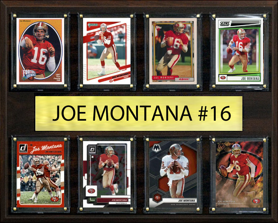 Joe Montana 8 Card Plaque Donruss Fleer Topps 2023 2024 San Francisco 49ers