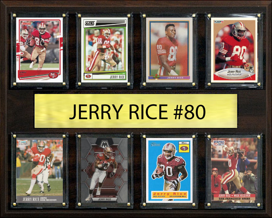 Jerry Rice 8 Card Plaque Donruss Fleer Topps 2023 2024 San Francisco 49ers