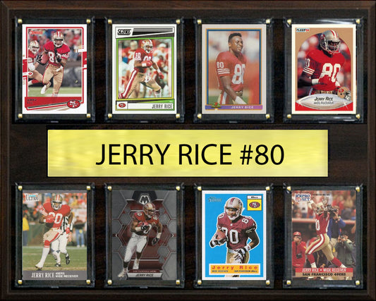 Jerry Rice 8 Card Plaque Donruss Fleer Topps 2023 2024 San Francisco 49ers