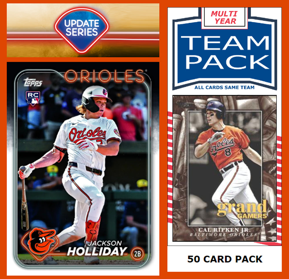 2024 Topps Update Team Set Baltimore Orioles Jackson Holliday RC US50 + 50 Card Team Pack Ripken