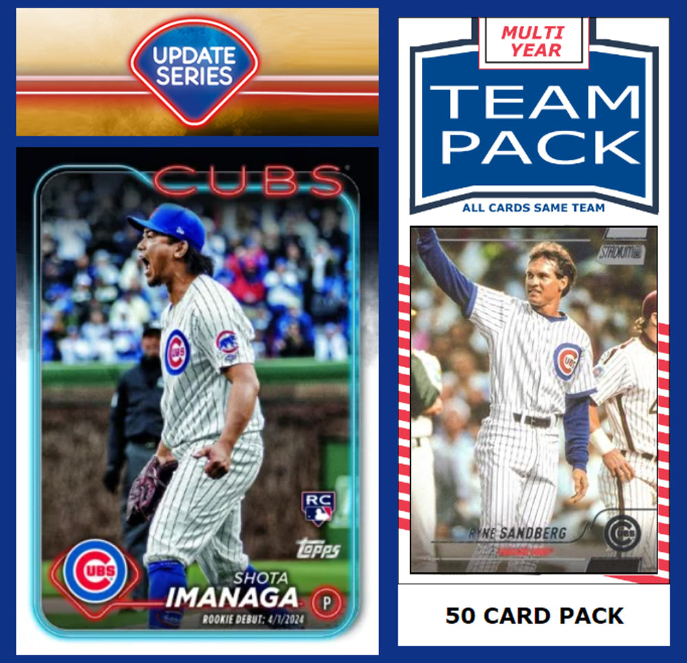 2024 Topps Update Team Set Chicago Cubs Imanaga RD + 50 Pack Ryne Sandberg