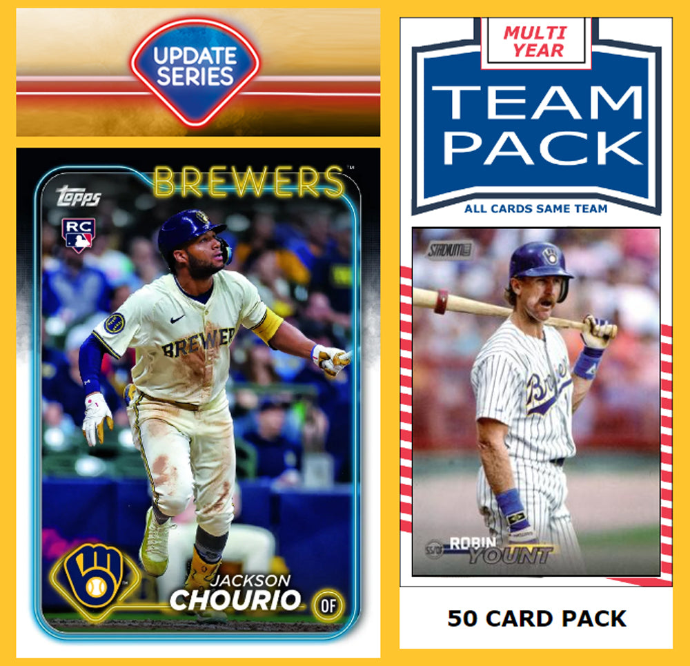 2024 Topps Update Team Set Milwaukee Brewers Jackson Chourio RC US240 50 Pack Yount