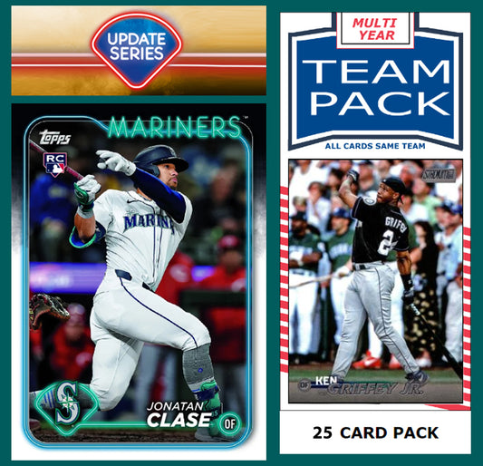 2024 Topps Update Team Set Seattle Mariners 35 Jonatan Clase RC + 25 Pack Ken Griffey Jr