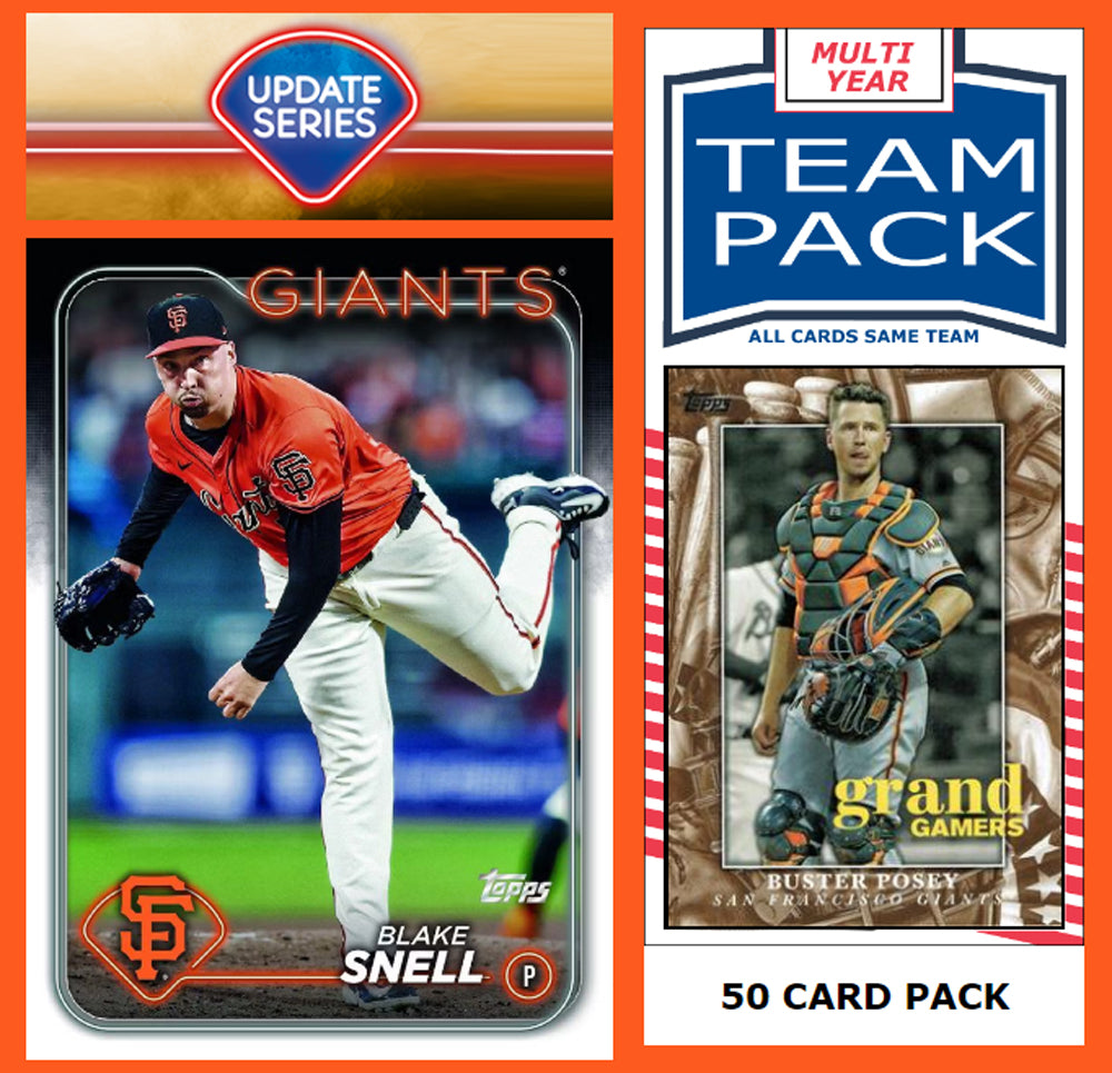 2024 Topps Update Team Set San Francisco Giants + 50 Pack Buster Posey