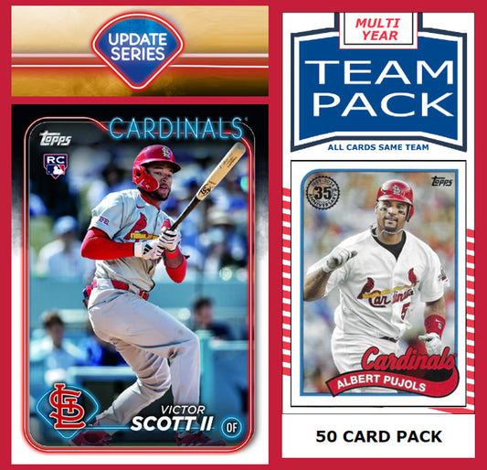 2024 Topps Update Team Set St. Louis Cardinals Victor Scott II RC + 50 Pack Albert Pujols