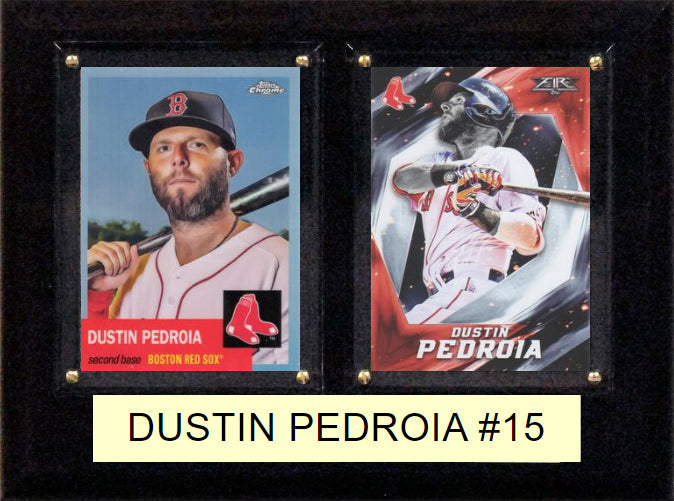 Dustin Pedroia 2 Card Plaque 6" x 8"