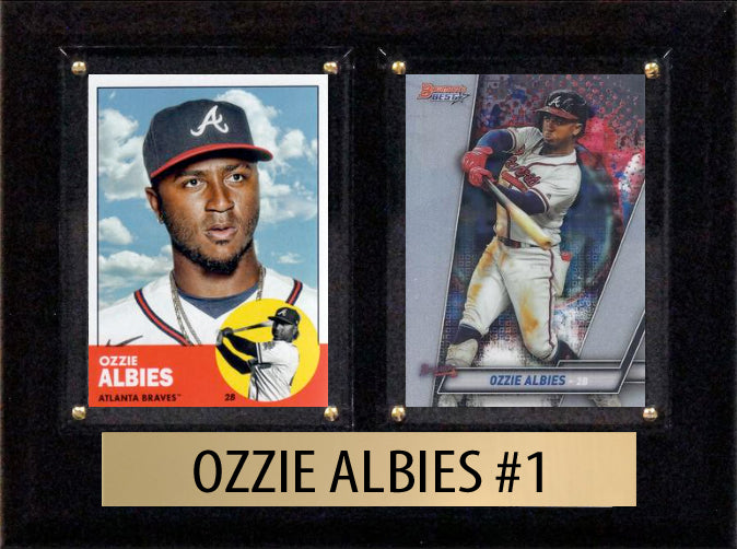 Ozzie Albies Atlanta Braves Topps 2 Card Plaque 6x8