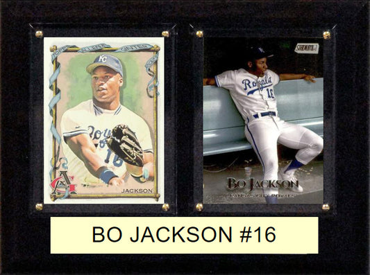 Bo Jackson #16 Topps Bowman 2 Card 6" x 8" Plaque Kansas City Royals
