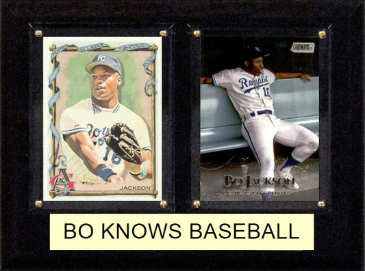 Bo Jackson Bo Knows Baseball Topps Bowman 2 Card 6" x 8" Plaque Kansas City Royals