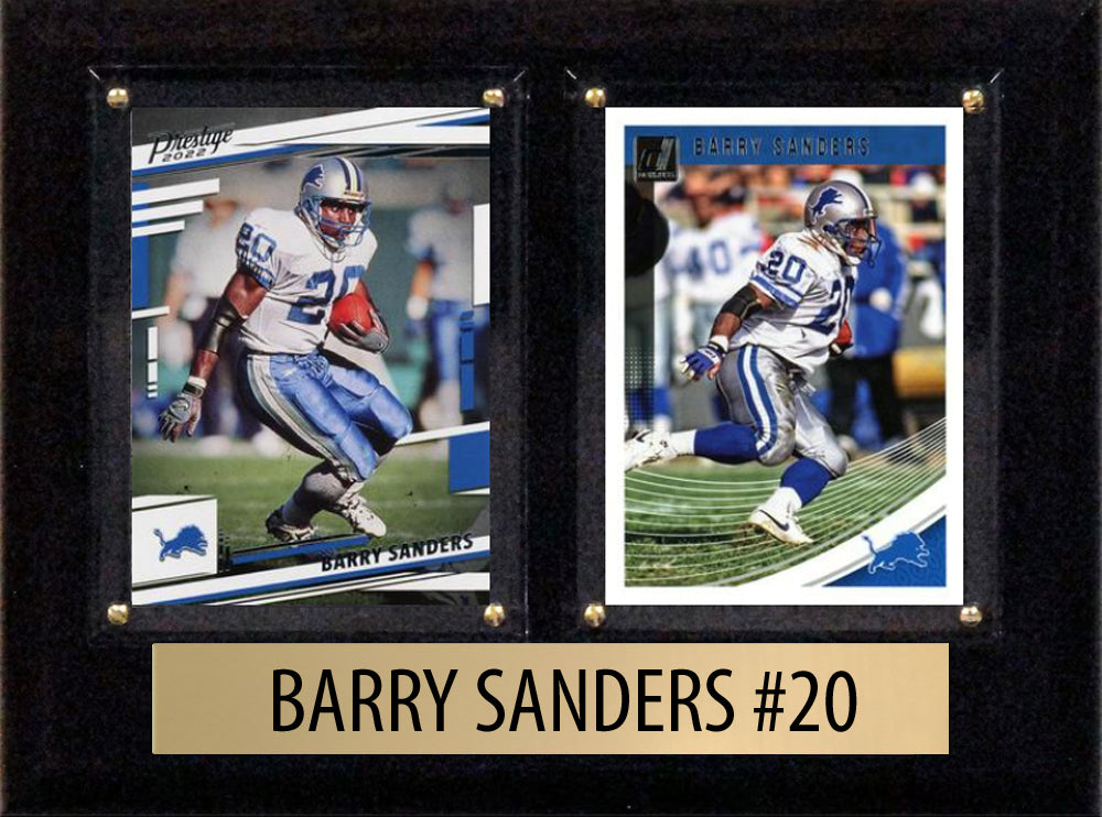 Barry Sanders Score Donruss 2023 2024  2 Card 6" x 8" Plaque Detroit LIons