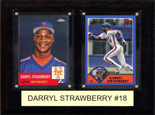 Darryl Strawberry #18 2 Card Plaque 6" x 8"