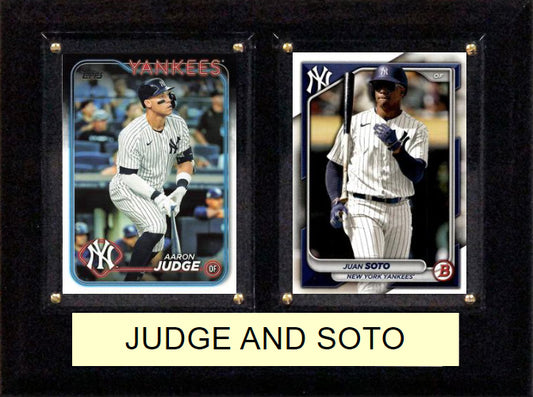 Juan Soto and Aaron Judge 2 Card Plaque 6" x 8"