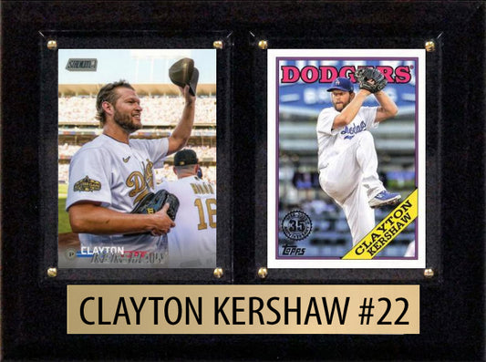 Clayton Kershaw #22 2024 Topps Bowman 2 Card Plaque 6x8