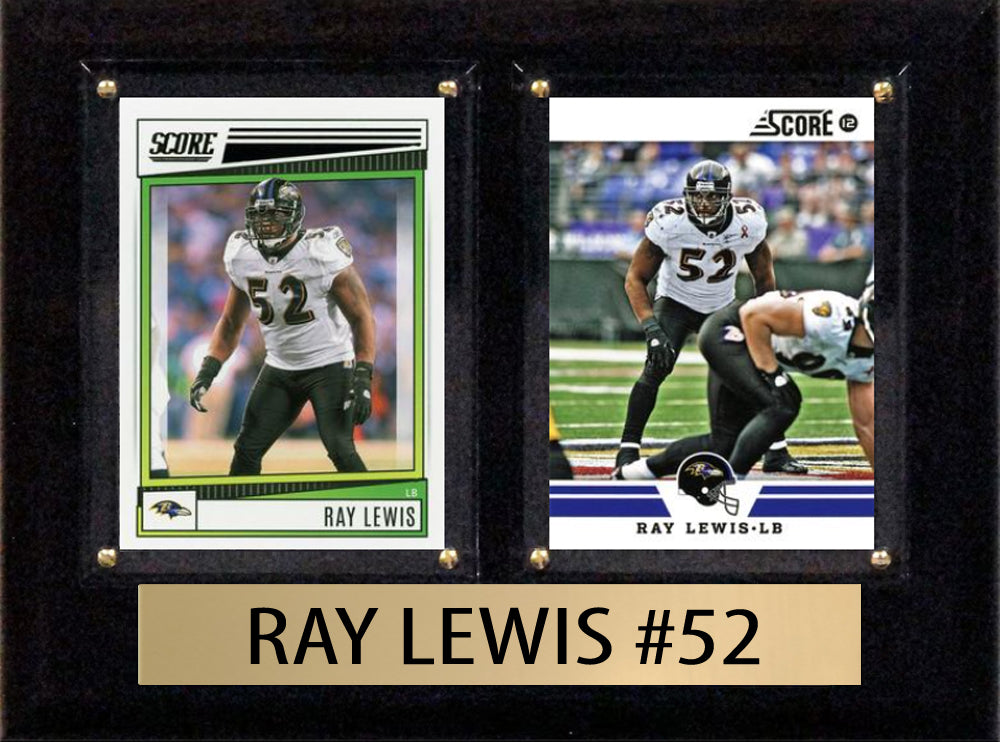 Ray Lewis Score Donruss 2023 2024  2 Card 6" x 8" Plaque Baltimore Ravens