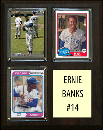 Ernie Banks #14 3 Card Plaque Topps Bowman 2023 2024 Chicago Cubs