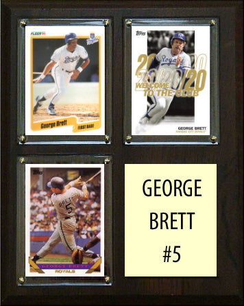 George Brett 3 Card Plaque Topps Bowman 2023 2024 Kansas City Royals