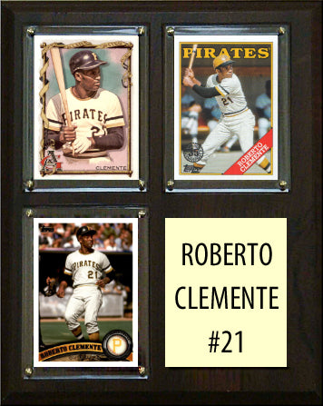 Roberto Clemente #21 3 Card Plaque Topps Bowman 2023 2024 Pittsburgh Pirates