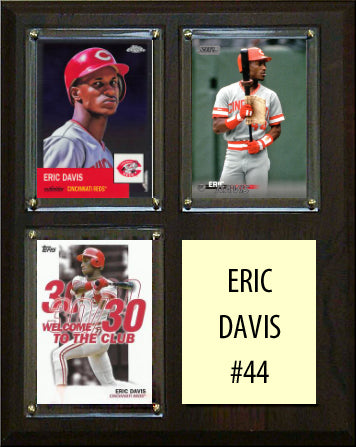 Eric Davis #44 3 Card Plaque Topps Bowman 2023 2024 Cincinnati Reds