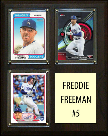 Freddie Freeman 5 3 Card Plaque Topps Bowman 2023 2024 LA Dodgers