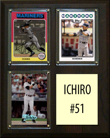 Ichiro #51 3 Card Plaque Topps Bowman 2023 2024 Seattle Mariners