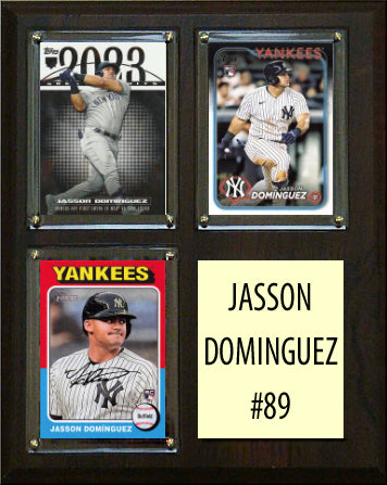 Jasson Dominguez #89 3 Card Plaque Topps Bowman 2023 2024 New York Yankees