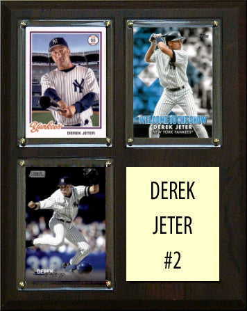 Derek Jeter #2 3 Card Plaque Topps Bowman 2023 2024 New York Yankees