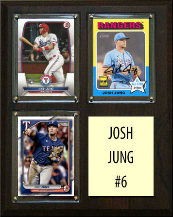 Josh Jung 3 Card Plaque Topps Bowman 2023 2024 Texas Rangers