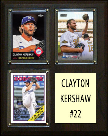 Clayton  Kershaw 3 Card Plaque Topps Bowman 2023 2024 LA Dodgers