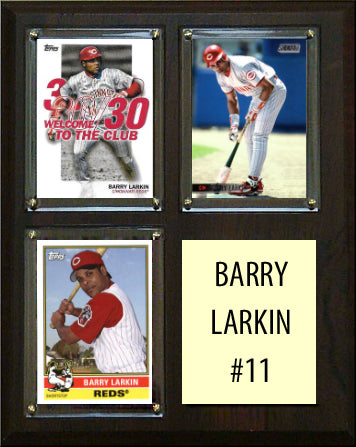 Barry Larkin 3 Card Plaque Topps Bowman 2023 2024 Cincinnati Reds