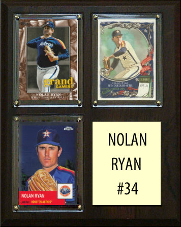 Nolan Ryan #34 3 Card Plaque Topps Bowman 2023 2024 Houston Astros