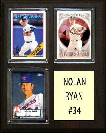 Nolan Ryan #34 3 Card Plaque Topps Bowman 2023 2024 Texas Rangers