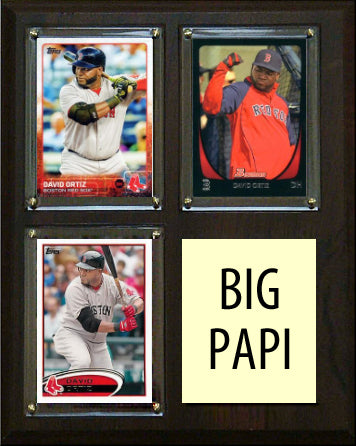 David Ortiz Big Papi 3 Card Plaque Topps Bowman 2023 2024 Boston Red Sox