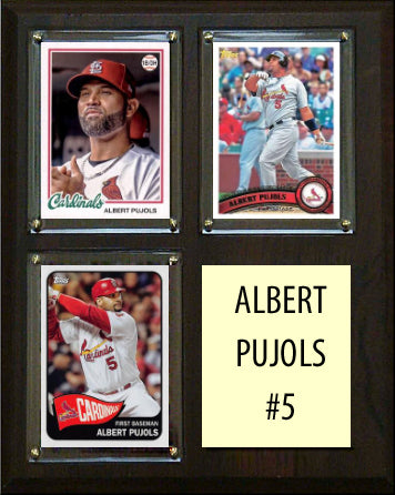 Albert Pujols #5 3 Card Plaque Topps Bowman 2023 2024 St Louis Cardinals