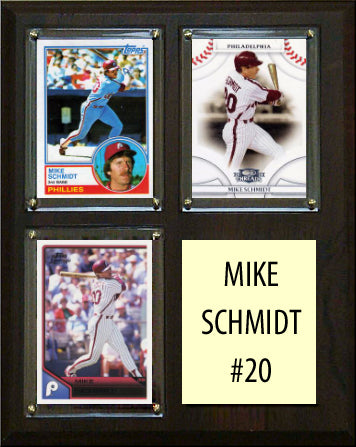 Mike Schmidt 20 3 Card Plaque Topps Bowman 2023 2024 Philadelphia Phillies