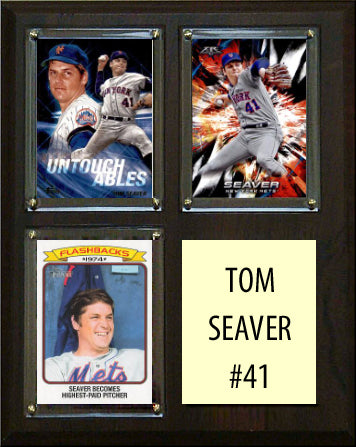 Tom Seaver 41 3 Card Plaque Topps Bowman 2023 2024 New York Mets